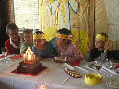 blowing out candles